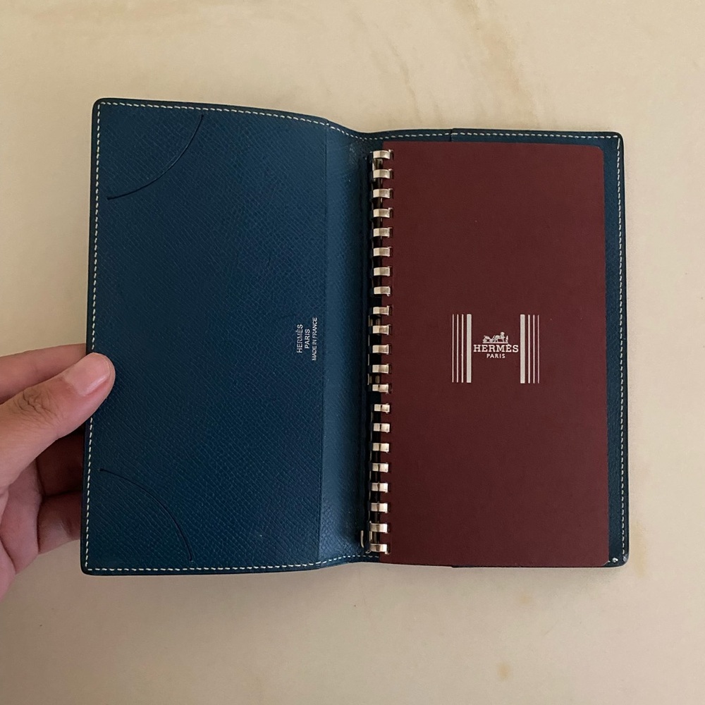 HERMES Vision II Navy Blue Agenda w/ Refill EUC Authentic